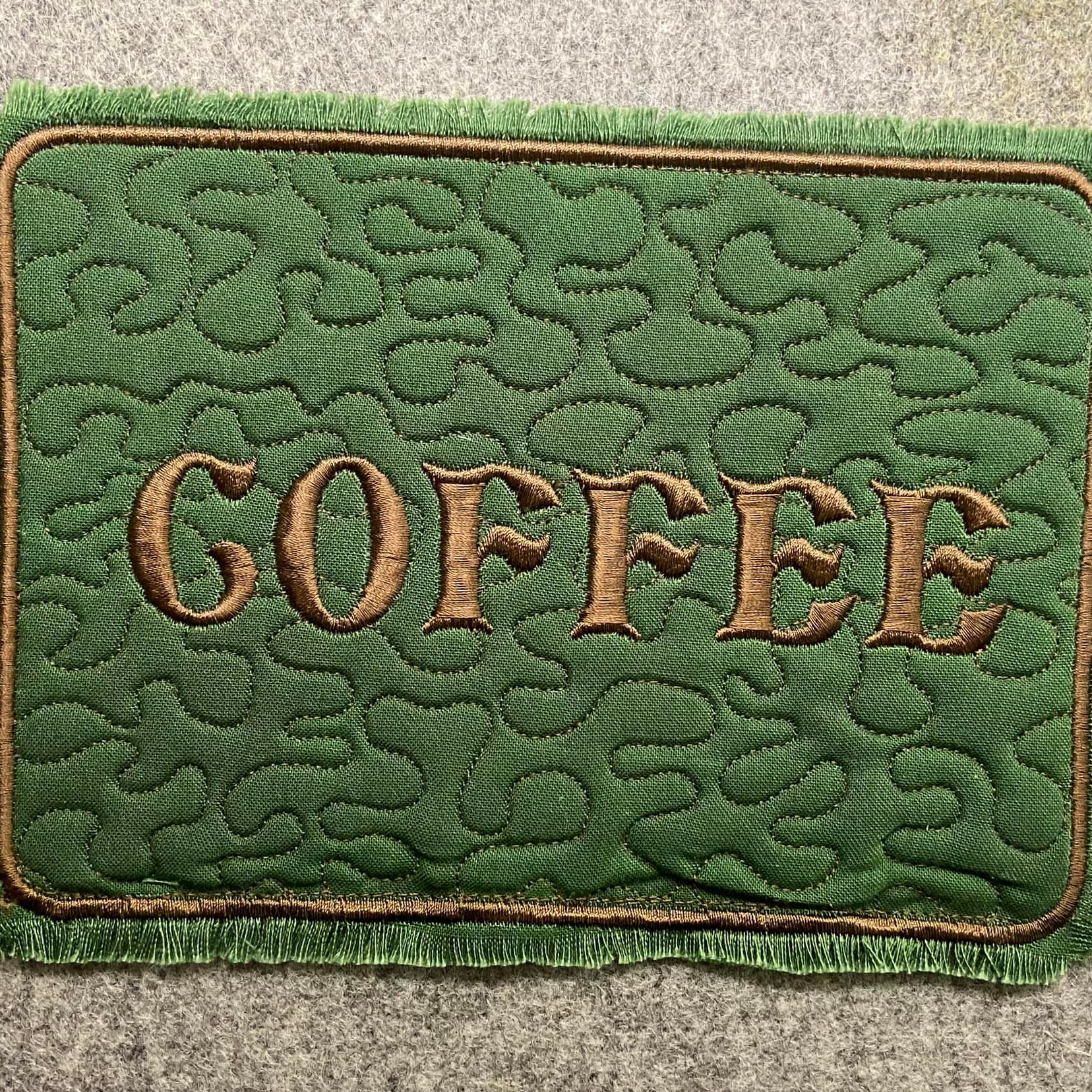 Our Crafts embroidered coffee coaster