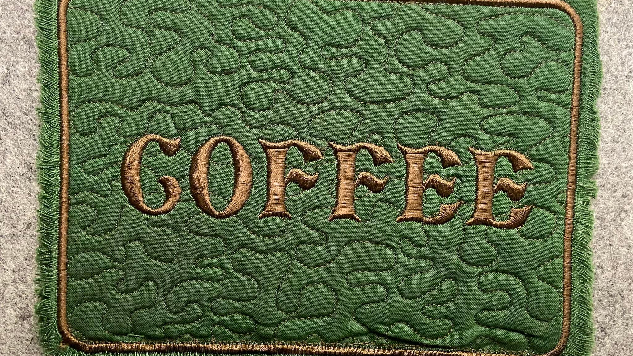 SewSimple coffee coaster