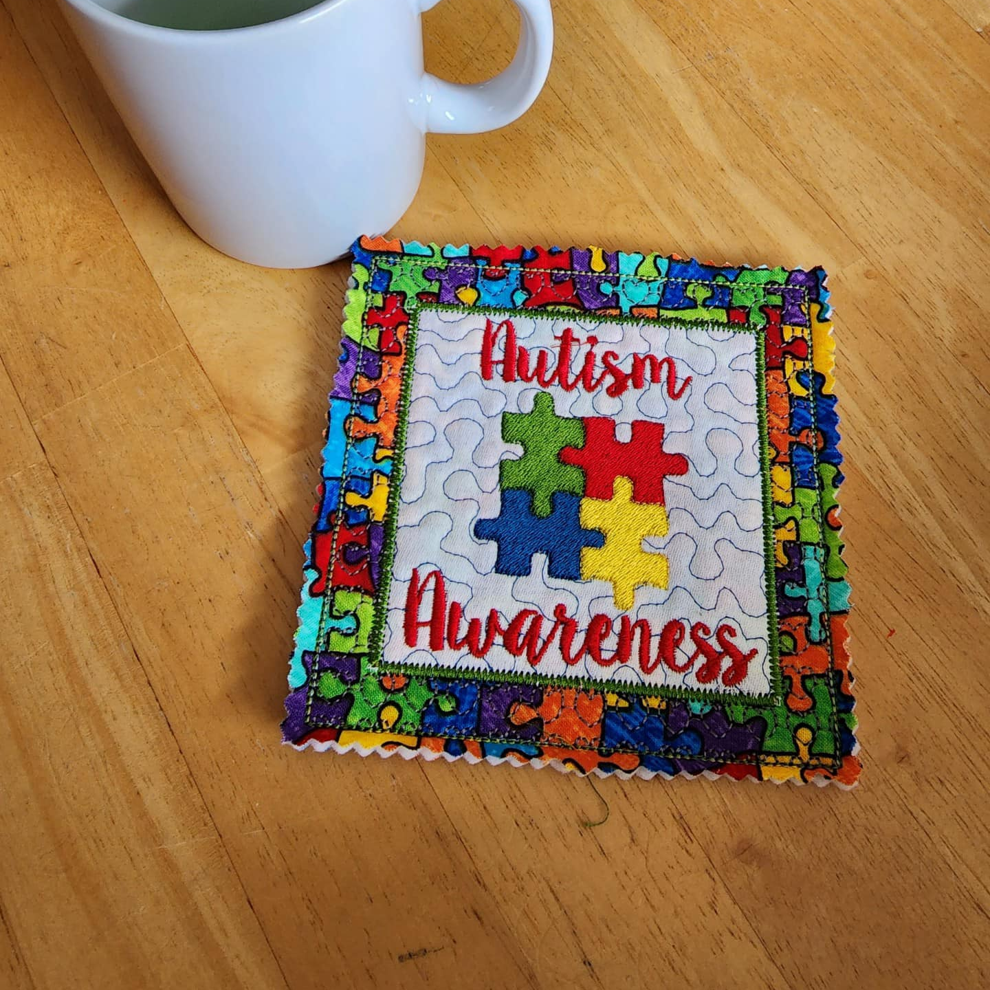 Our Crafts embroidered Autism Awareness