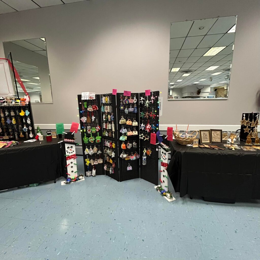 Handmade products arranged on a table