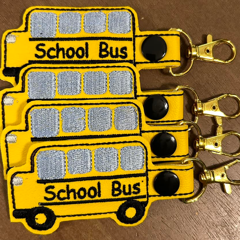 Our Crafts School Bus keychain