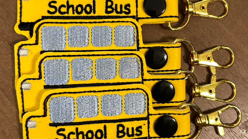 SewSimple school bus keychain